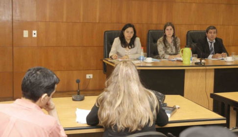 Imágen de un juicio oral y público desarrollado en el Palacio de Justicia