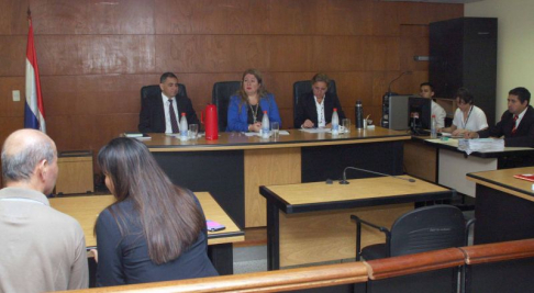 Imágen de un juicio oral y público desarrollado en el Palacio de Justicia