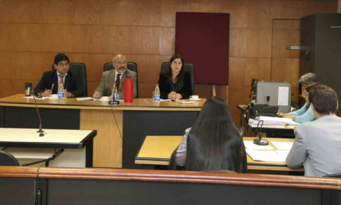 Imagen de un juicio oral desarrollado en el Palacio de Justicia de Asunción