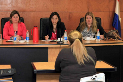 Imagen de un juicio oral y público desarrollado en el Palacio de Justicia de Asunción