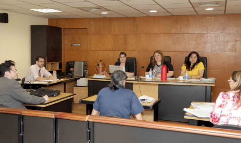 Imagen de un juicio oral desarrollado en el Palacio de Justicia de Asunción