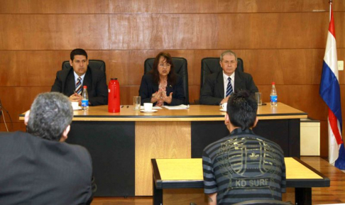 Imágen de un juicio oral y público desarrollado en el Palacio de Justicia