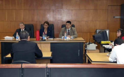 Imágen de un juicio oral y público desarrollado en el Palacio de Justicia