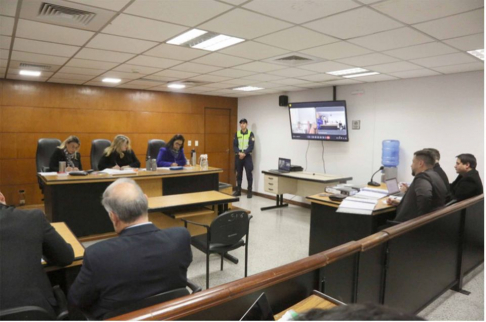 Imágen de un juicio oral y público desarrollado en el Palacio de Justicia