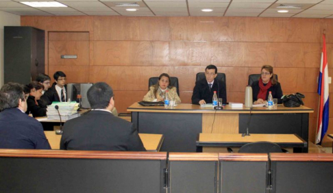 Imágen de un juicio oral y público desarrollado en el Palacio de Justicia