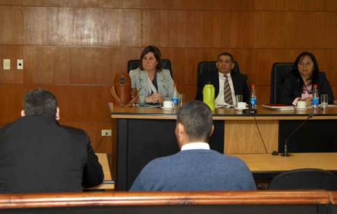 Imagen de un juicio oral y público desarrollado en el Palacio de Justicia de Asunción