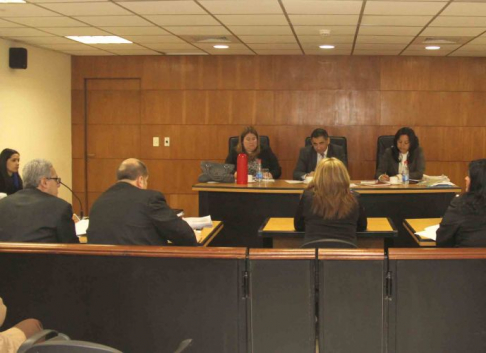 Imágen de un juicio oral y público desarrollado en el Palacio de Justicia