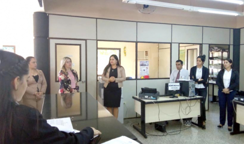 Abogada Cynthia Ramírez de Melgarejo, presidenta de la Circunscripción de Caazapá, y los vicepresidentes del Consejo realizaron una visita a los juzgados de Primera Instancia de Yuty y al de Paz de dicha ciudad.