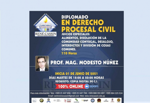 Iniciará capacitación sobre Derecho Procesal Civil.