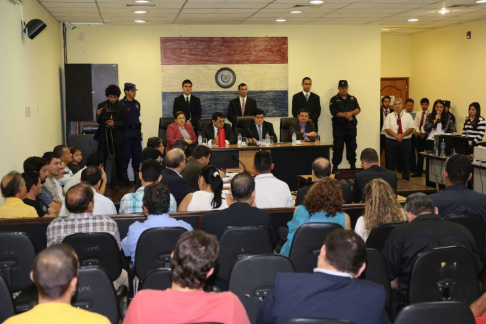 Sala de juicio oral y público, 2º piso del Palacio de Justicia de Asunción.