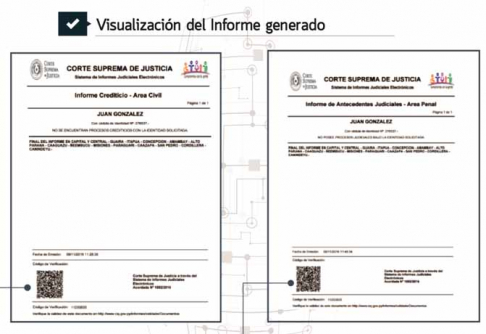 Los informes que se obtienen operando la aplicación son documentos electrónicos dotados de medios de seguridad.