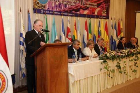 El presidente de la Corte Suprema de Justicia, doctor Víctor Núñez durante la apertura del evento