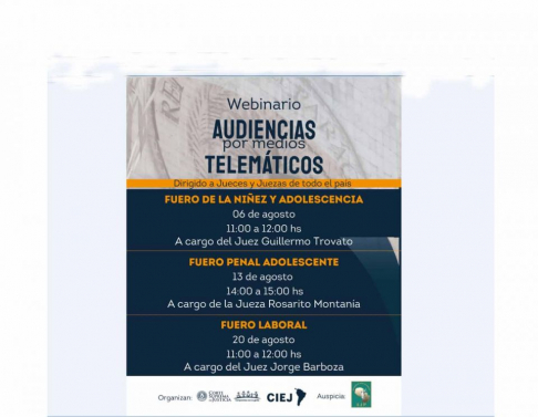 Continúa webinario sobre audiencias por medios telemáticos