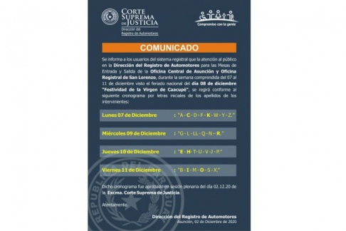 Flyer informativo de la Dirección del Registro del Automotor.