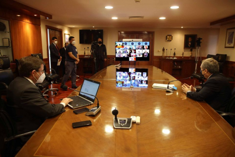 Reunión telemática con gremios de abogados.