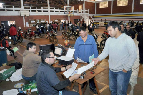 Trabajos de matriculación de motocicletas realizados en el año 2014.