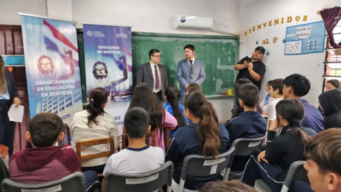 La Escuela Básica N° 4095 Curuzú Francisco, del Barrio Santa Lucía, fue sede de la jornada educativa y preventiva del módulo “El Juez que yo quiero”.