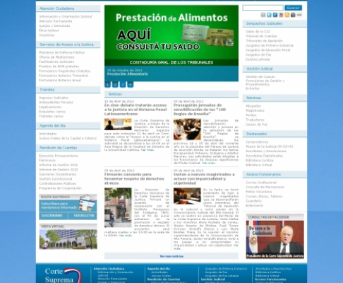 Sitio web del Poder Judicial.