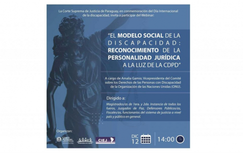Experta internacional en DDHH expondrá sobre el modelo social de la discapacidad y su implementación en todos los fueros del sistema de justicia.