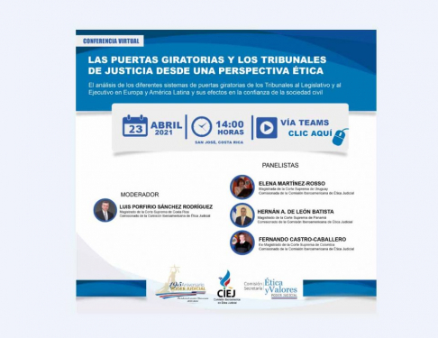 Conferencia virtual sobre sistema de puertas giratorias en tribunales