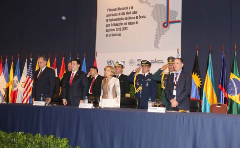 La presidenta de la Corte, Alicia Pucheta, y el presidente de la República, Horacio Cartes, participaron de la ceremonia inaugural del Sendai-Américas.
