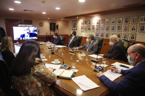 El presidente de la de Corte Suprema de Justicia, doctor Cesar Diesel, encabezó la primera reunión virtual (bajo su presidencia) con 21 representes de gremios de abogados del país.