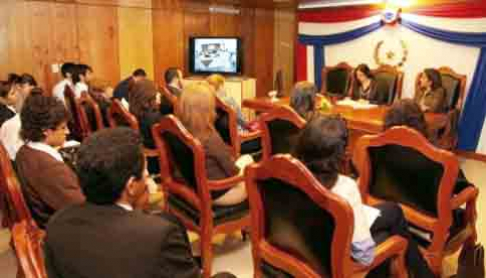 Durante la teleconferencia realizada semanas pasadas en la sede judicial