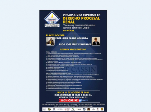 Se iniciará Diplomatura Superior en Derecho Procesal Penal