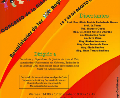 Realizarán Congreso sobre Niñez y de la Adolescencia