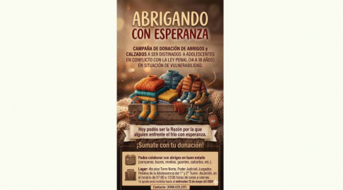 Campaña solidaria de donación de abrigos para adolescentes en conflicto con la Ley Penal.