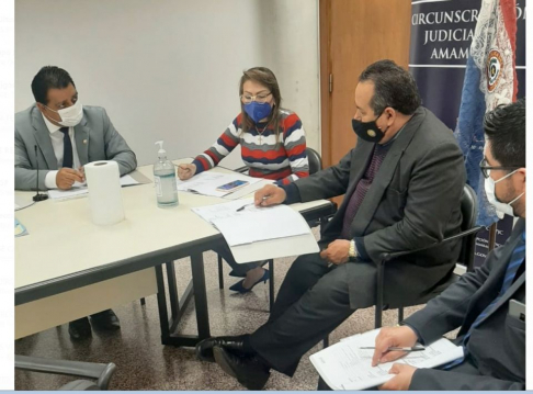 Reunión de manera telemática con  adolescentes infractores. 