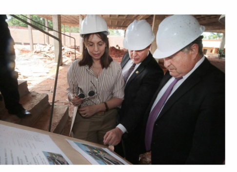Ministros Jiménez Rolón y Martínez Simón verificaron avances de la futura sede judicial de J. Augusto Saldívar.