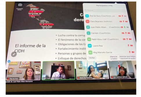 Webinar sobre corrupción y derechos humanos.