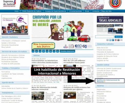Habilitan link de Restitución Internacional a Menores para una mayor información