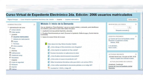 El lunes 19 de octubre inicia la 4ta edición del curso virtual sobre Expediente Judicial Electrónico 