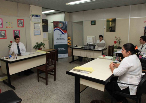 Oficina de la Dirección de Mediación del Palacio de Justicia de Asunción.