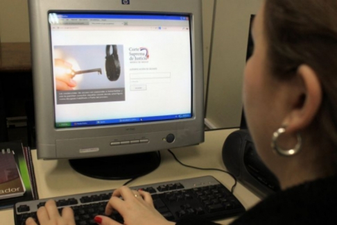 Ventana de ingreso a uno de los servicios jurisdiccionales vía internet.