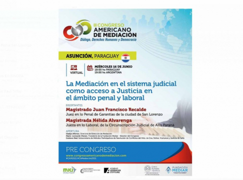 Invitan a participar del Segundo Pre – Congreso de Mediación
