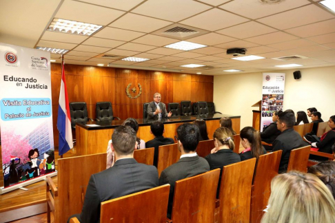 El magistrado Emiliano Rolón dialogó con los estudiantes