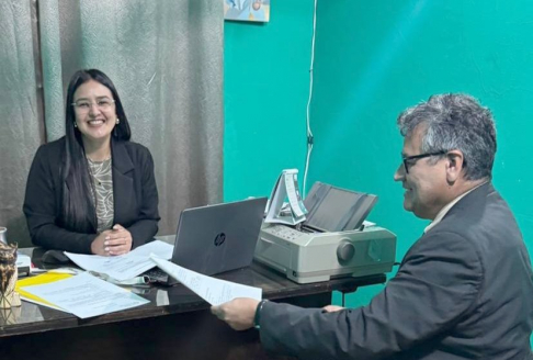 El presidente del Consejo de Administración de la Circunscripción Judicial de San Pedro, doctor Elber Noguera Otto, visito la sede del Juzgado de Paz de Capiibary.