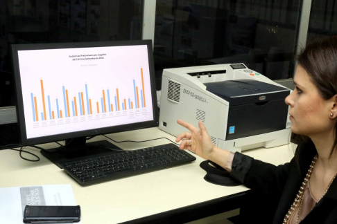 La directora del Departamento de Análisis y Programación, abogada Virginia Alarcón, explicó el aumento del porcentaje en materia de realización de audiencias.