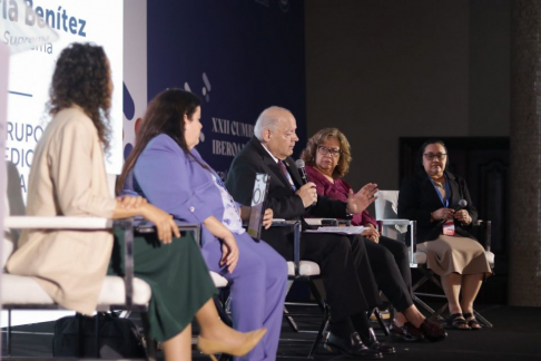 El ministro de la Corte Suprema de Justicia del Paraguay y Coordinador Nacional ante la XXII Cumbre Judicial Iberoamericana, Dr. Luis María Benítez Riera, expuso durante el Panel 1 “Avances que transforman”. 