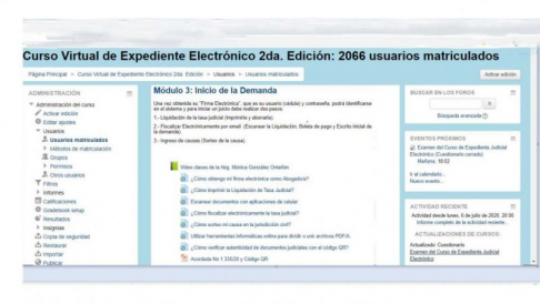 Curso virtual sobre Expediente Judicial Electrónico