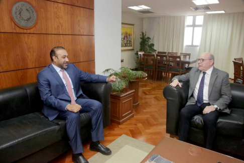 Presidente de la CSJ, Dr. César Diesel recibió en audiencia al encargado de negocios de Qatar en Paraguay.
