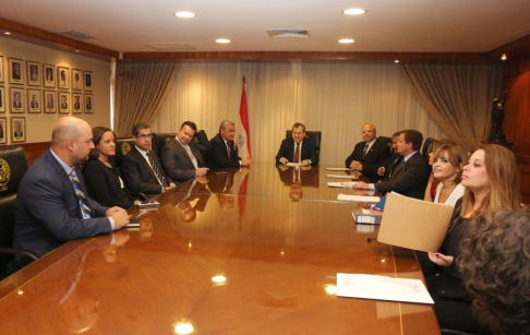 La Corte Suprema de Justicia junto a la comitiva del Grupo de Acción Financiera de Latinoamérica (Gafilat) en la Sala del Pleno de la máxima instancia judicial.