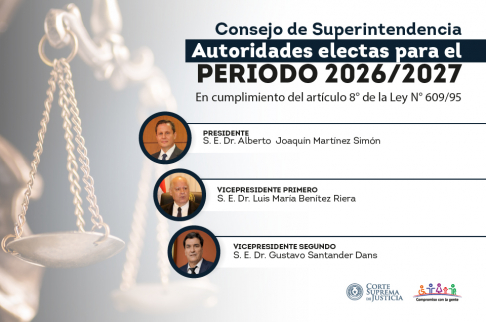 Corte Suprema de Justicia eligió a sus nuevas autoridades para el período febrero 2026– febrero 2027.