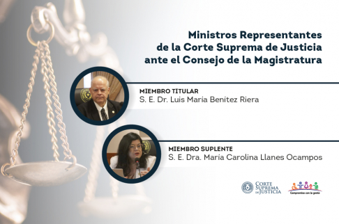 Designados: ministro Benítez Riera como titular y Ministra Carolina Llanes como suplente.