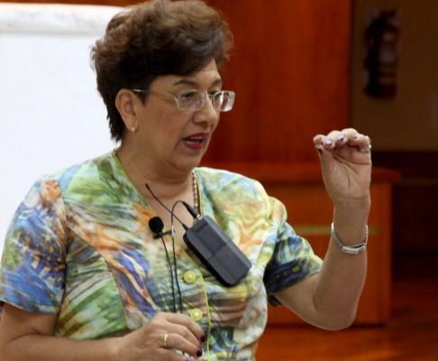 La doctora Irma Alfonso disertando en el Curso de Actualización de la Niñez y Adolescencia.