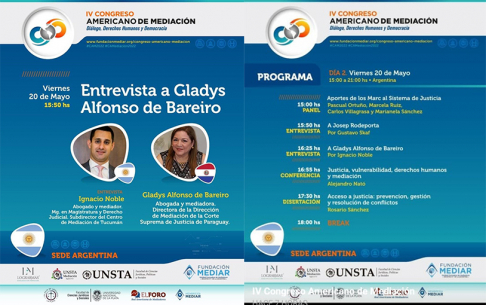 Directora de Mediación participará de una conferencia virtual sobre su especialidad.