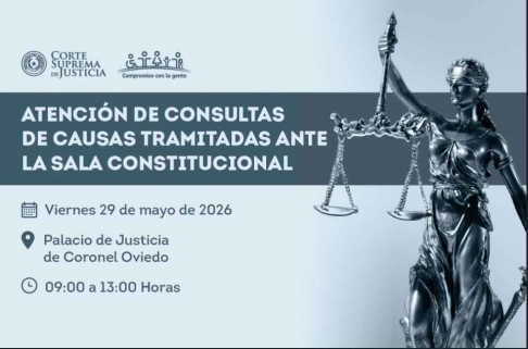 Coronel Oviedo: habilitarán mesa de consultas sobre causas tramitadas ante la Sala Constitucional